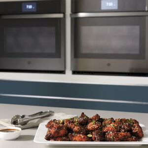 GE Profile 30 in. 10 cu. ft. Smart Top Control Electric Double Wall Oven with True European Convection - Stainless Steel, Stainless Steel, hires
