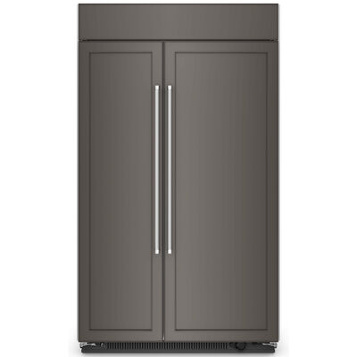 KitchenAid 48 in. 30.0 cu. ft. Built-In Counter Depth Side-by-Side Refrigerator with Ice Maker - Custom Panel Ready | KBSN708MPA