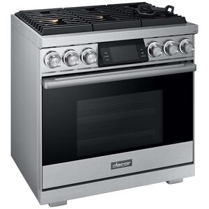 Dacor Contemporary 36 in. 5.4 cu. ft. Smart Dual Convection Gas Range with 6 Sealed Burners - Silver Stainless, , hires