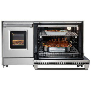 Wolf 48 in. 6.9 cu. ft. Double Oven Freestanding Gas Range with 6 Sealed Burners & Griddle - Stainless Steel, , hires