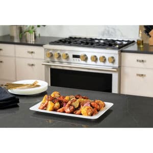Monogram Statement Series 36 in. 6.2 cu. ft. Smart Standard Convection Gas Range with 4 Sealed Burners & Griddle - Stainless Steel, , hires