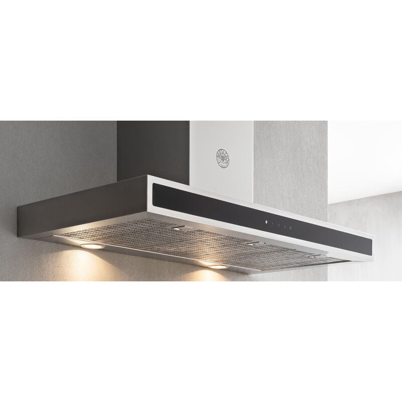 Bertazzoni 48 in. Chimney Style Range Hood with 3 Speed Settings, 600 CFM, Convertible Venting & 2 LED Lights - Stainless Steel, , hires