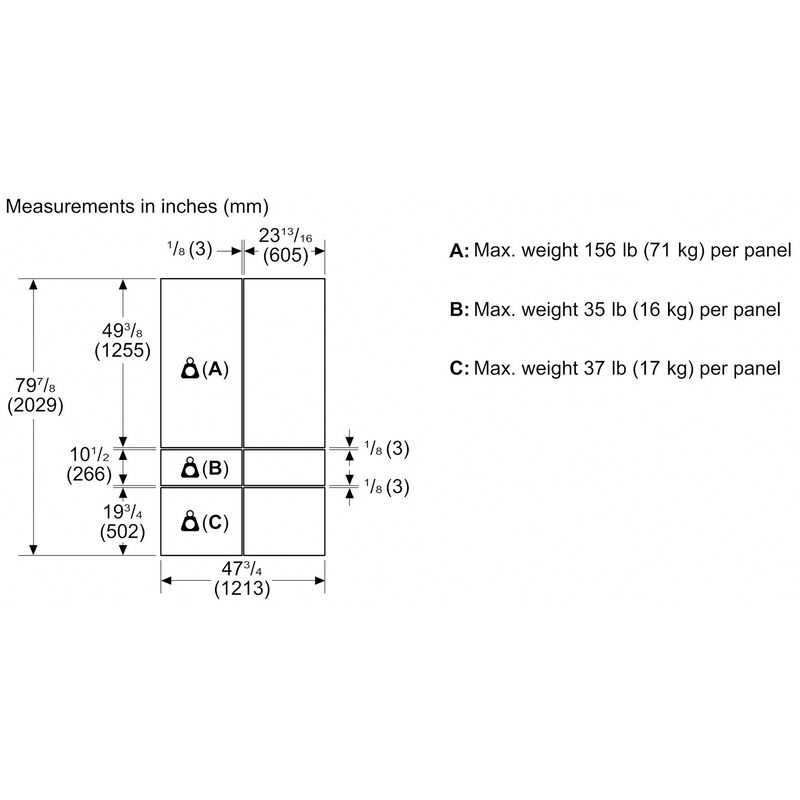 Thermador 48 in. French Door Panel Kit for Refrigerators - Stainless Steel, , hires