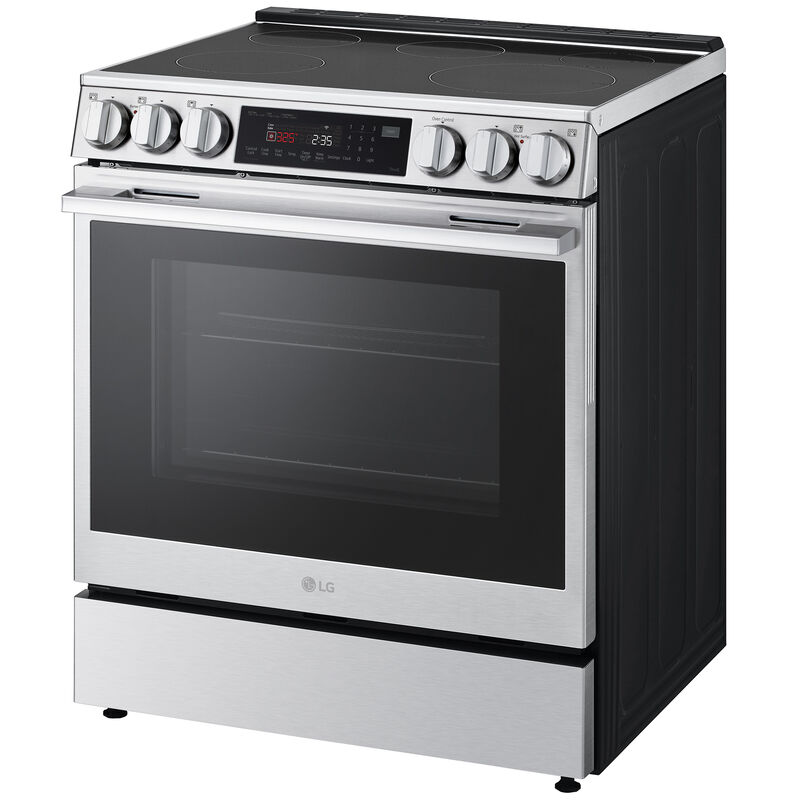 LG InstaView 30 in. 6.3 cu. ft. Smart Air-Fry True European Convection Slide-In Electric Range with 4 Induction Burners & 1 Radiant Burner - PrintProof Stainless Steel, , hires