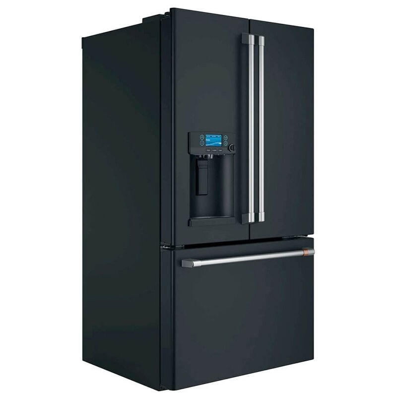 Cafe 36 in. 27.8 cu. ft. Smart French Door Refrigerator with Ice & Water Dispenser - Matte Black, Matte Black, hires