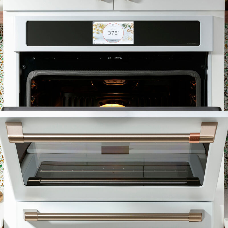 Cafe Professional Series 30 in. 5 cu. ft. Smart Electric Single Wall Oven with True European Convection - Matte White, Matte White, hires