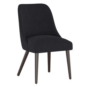 Skyline Furniture Modern Mid Century Dining Chair in Linen Fabric - Black, , hires