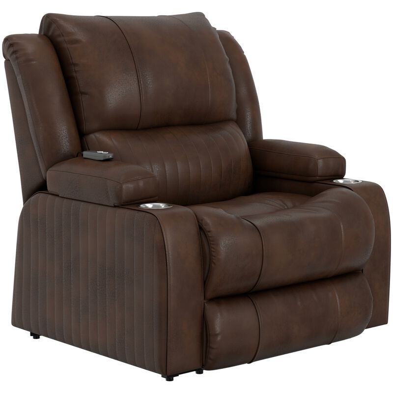 Catnapper Kirk Power Lift Lay Flat Recliner with Storage Arm & Dual Cupholders - Walnut, Walnut, hires
