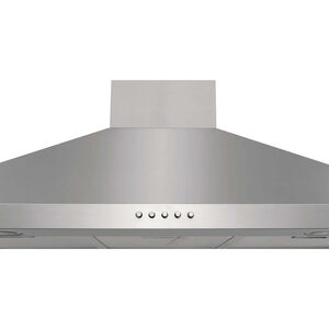 Frigidaire 36 in. Convertible Chimney Style Range Hood with 350 CFM, 3 Fan Speeds & 2 LED Lights - Stainless Steel, , hires