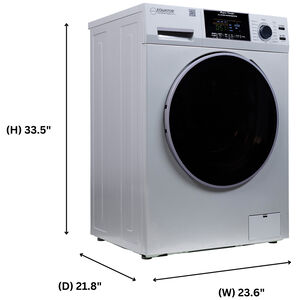 Equator 24 in. 1.6 cu. ft. Electric Front Load Ventless All-in-One Laundry Center with Sanitize Cycle & Sensor Dry - Silver, Silver, hires