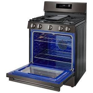 LG 30 in. 6.3 cu. ft. Smart Air-Fry True European Convection Gas Range with 5 Sealed Burners & Griddle - Black Stainless Steel, , hires