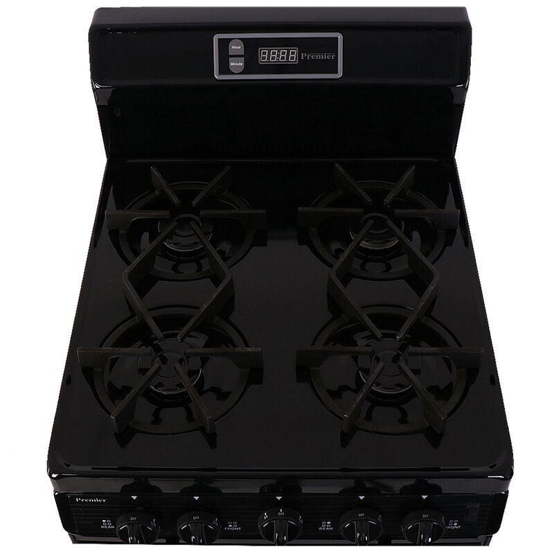 Premier 20 in. 2.4 cu. ft. Gas Range with 4 Sealed Burners - Black, Black, hires