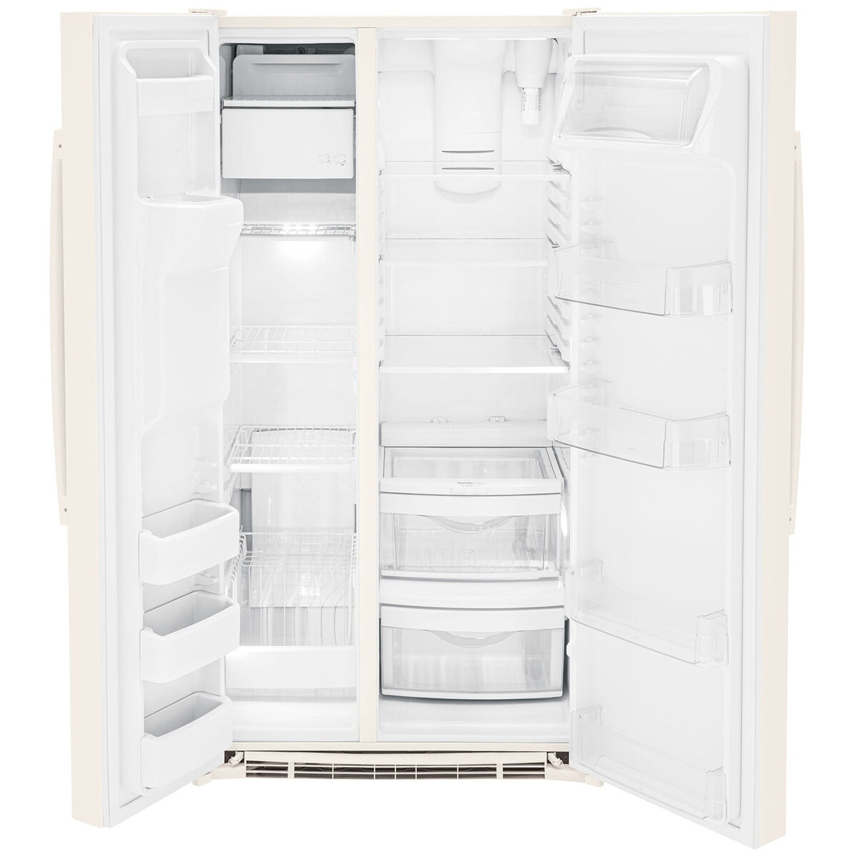 bisque side by side refrigerators counter depth