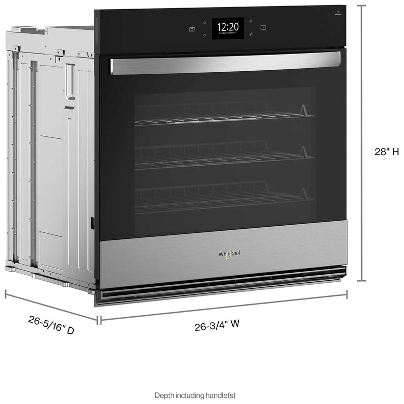Whirlpool 27 in. 4.3 cu. ft. Smart Electric Single Wall Oven with True European Convection - Fingerprint Resistant Stainless, , hires