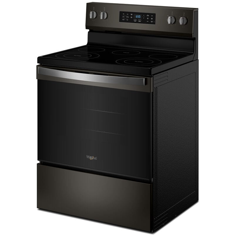 Whirlpool 30 in. 5.3 cu. ft. Air-Fry Standard Convection Electric Range with Radiant Burners - Black Stainless, , hires