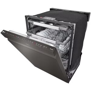 LG 24 in. Top Control Smart Dishwasher with 42 dBa Sound Level, 3rd-Rack, Dynamic Heat Dry & Pocket - PrintProof Black Stainless Steel, PrintProof Black Stainless Steel, hires