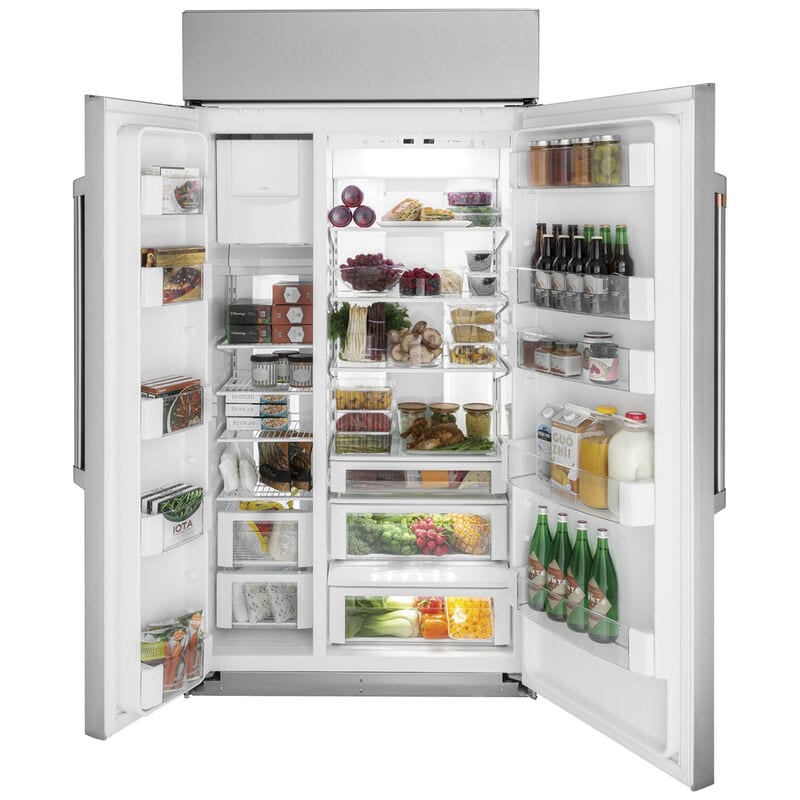 Cafe 42 in. 25.1 cu. ft. Built-In Smart Counter Depth Side by Side Refrigerator with Ice Maker - Stainless Steel, , hires