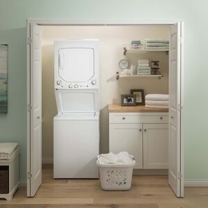 GE 24 in. Laundry Center with 2.3 cu. ft. Washer with 11 Wash Programs & 4.4 cu. ft. Dryer with 4 Electric Dryer Programs & Wrinkle Care - White, , hires