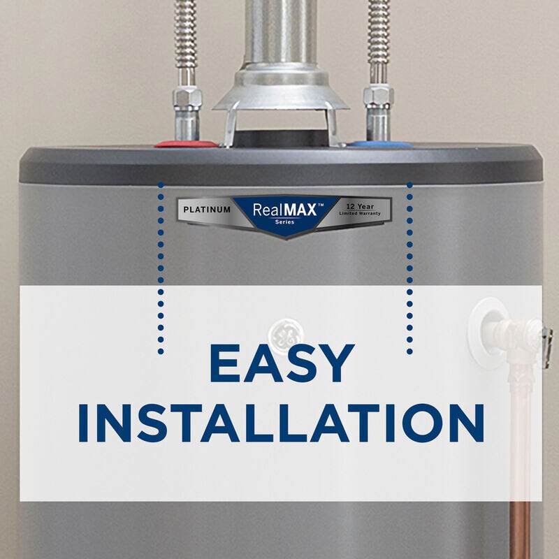 GE RealMax Choice Natural Gas 50 Gallon Tall Water Heater with 8-Year Parts Warranty, , hires