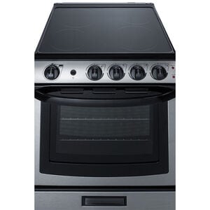 Summit White Pearl Series 24 in. 2.9 cu. ft. Slide-In Electric Range with Smoothtop Burners - Stainless Steel, , hires