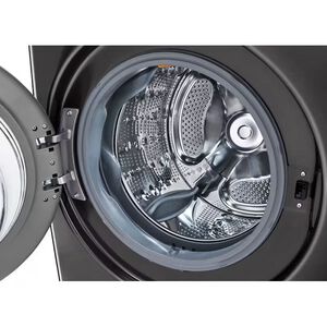 LG 27 in. 4.5 cu. ft. Smart Stackable Front Load Washer with Sanitize & Steam Wash Cycle - Black Steel, Black Steel, hires