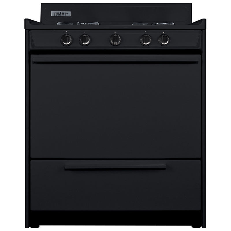 Summit 30 in. 3.7 cu. ft. Gas Range with Open Burners - Black, , hires