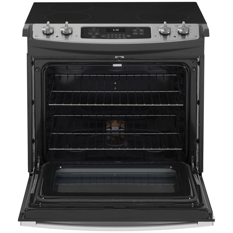 GE 30 in. 4.4 cu. ft. Oven Drop-In Electric Range with 4 Smoothtop Burners - Stainless Steel, , hires