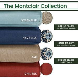 Hanover Montclair 3-Piece Bistro Dining Set with 2 Swivel Rockers and a 27" Square Table - Chile Red, , hires