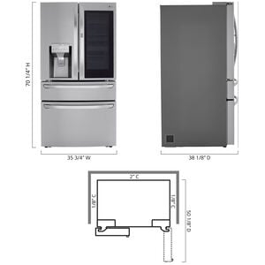 LG InstaView 36 in. 29.5 cu. ft. Smart 4-Door French Door Refrigerator with Ice & Water Dispenser - PrintProof Stainless Steel, PrintProof Stainless Steel, hires