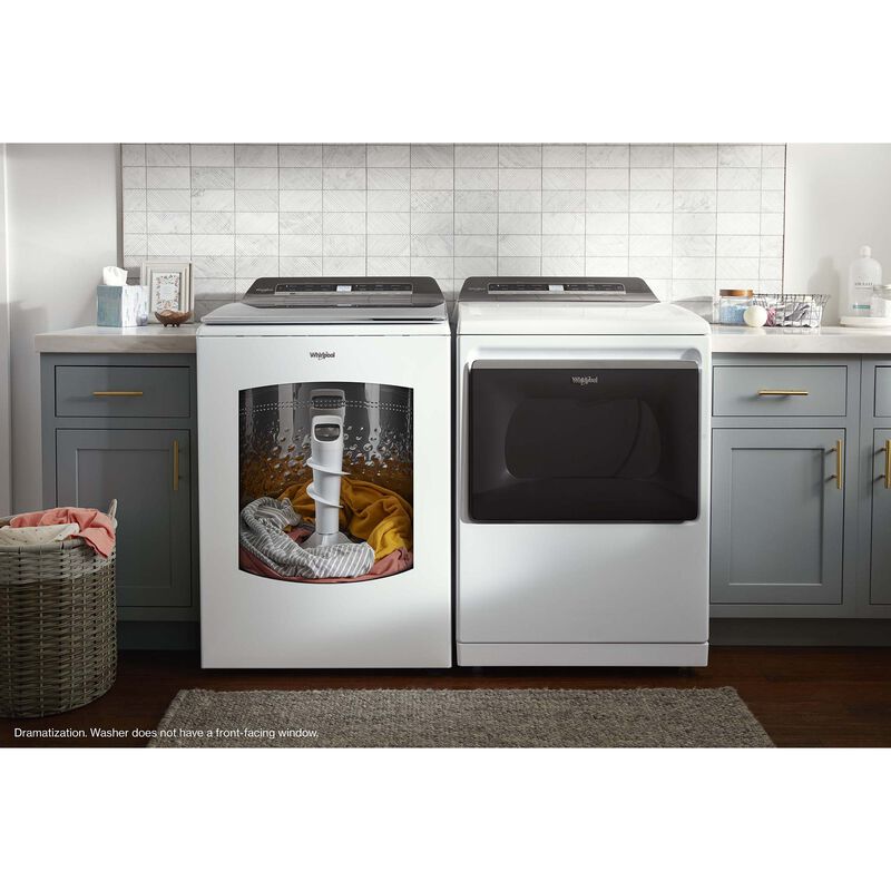 Whirlpool 27 in. 5.3 cu. ft. Smart Top Load Washer with 2-in-1 Removable Agitator & Sanitize with Oxi - White, White, hires