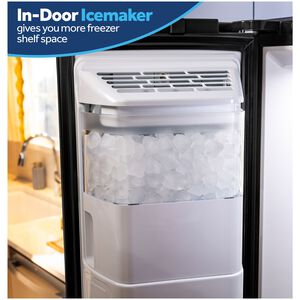 GE 36 in. 23.6 cu. ft. Counter Depth Side-by-Side Refrigerator with Ice & Water Dispenser - Black, Black, hires