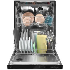 Whirlpool 24 in. Top Control Dishwasher with 47 dBa Sound Level, 3rd-Rack & Pocket - Fingerprint Resistant Stainless, , hires