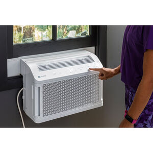 GE Profile Clearview 6,100 BTU Smart Saddle Window Air Conditioner with 3 Fan Speeds, Sleep Mode & Remote Control - White, , hires