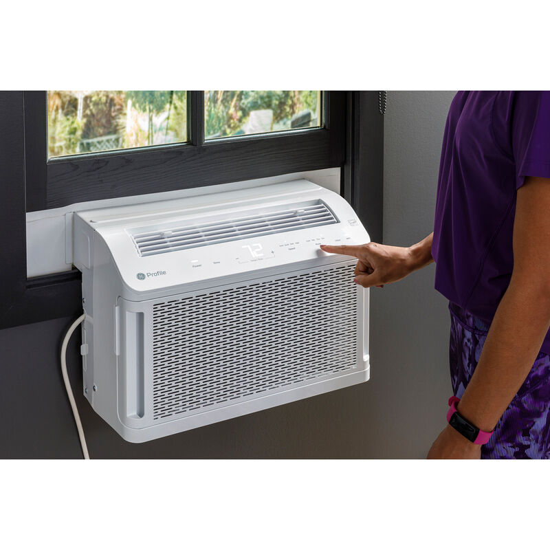 GE Profile Clearview 6,100 BTU Smart Saddle Window Air Conditioner with 3 Fan Speeds, Sleep Mode & Remote Control - White, , hires
