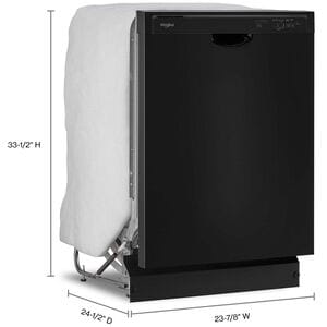 Whirlpool 24 in. Front Control Dishwasher with 57 dBa Sound Level & Pocket - Black, Black, hires