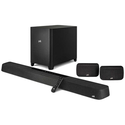 Polk MagniFi Max AX SR Flagship Dolby Atmos & Dts:X Sound Bar with Wireless Surrounds & Subwoofer - Black | MAX-AX/SR