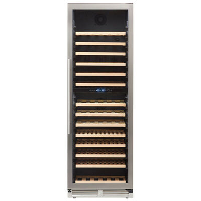Avanti Designer Series 24 in. Built-In/Freestanding Wine Cooler with 154 Bottle Capacity, Dual Temperature Zone & Digital Control - Stainless Steel with Black Cabinet | WCD165DZ3S