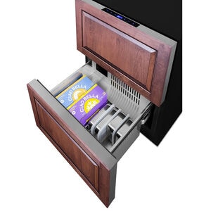 Summit 24 in. 3.3 cu. ft. Outdoor Double Refrigerator & Freezer Drawer - Custom Panel Ready, , hires