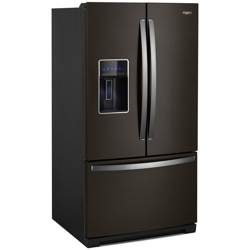 Whirlpool 36 in. 26.8 cu. ft. French Door Refrigerator with Filtered Ice & Water Dispenser - Black Stainless, Black Stainless, hires