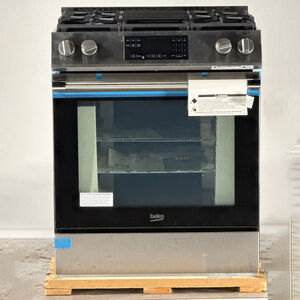 Beko 30 in. 5.7 cu. ft. Oven Slide-In Gas Range with 4 Sealed Burners - Stainless Steel (Open Box Good Condition), , hires