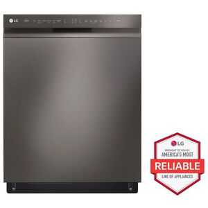 LG 24 in. Front Control Dishwasher with 48 dBa Sound Level, 3rd-Rack, Dynamic Dry & Pocket - Black Stainless, Black Stainless, hires