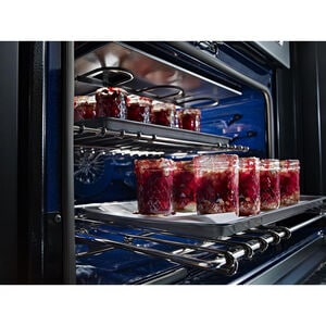 KitchenAid 30 in. 6.7 cu. ft. True European Convection Double Oven Electric Range with Radiant Burners - White, White, hires