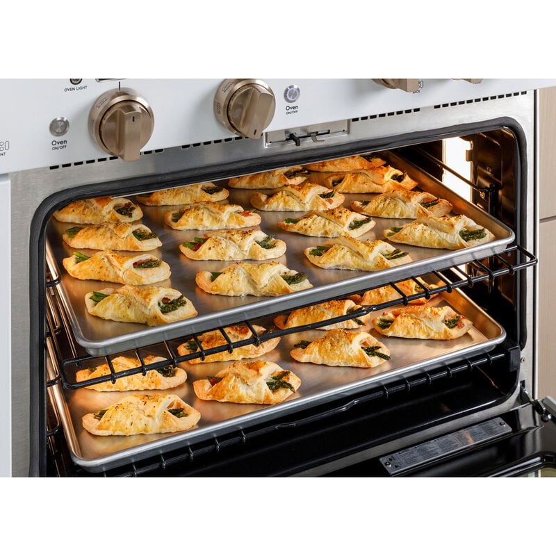 Cafe Commercial-Style 48 in. 8.2 cu. ft. Smart Air Fry True European Convection Double Oven Dual Fuel Range with 6 Sealed Burners & Griddle - Stainless Steel, Stainless Steel, hires