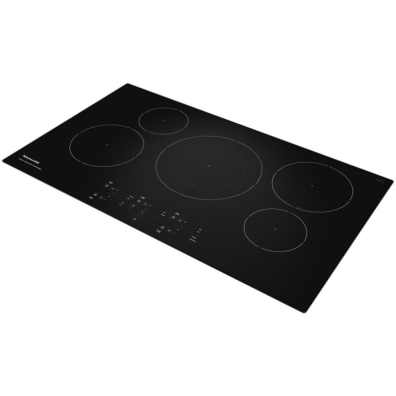 KitchenAid 36 in. Induction Cooktop with 5 Smoothtop Burners - Black, , hires