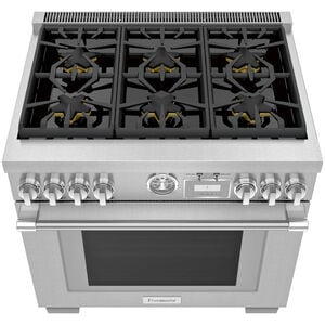 Thermador Pro Grand Professional Series 36 in. 5.7 cu. ft. Smart True European Convection Dual Fuel Range with 6 Sealed Burners - Stainless Steel, , hires