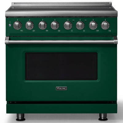 Viking 5 Series 36 in. 5.6 cu. ft. True European Convection Electric Range with 6 Induction Burners - Ivy Green | VIR53646BIV