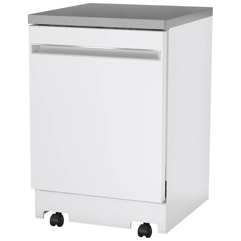 GE 24 in. Top Control Portable Dishwasher with 54 dBa Sound Level & Pocket - White, White, hires