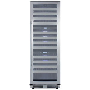 Summit 24 in. Full-Size Built-In or Freestanding Wine Cooler with 149 Bottle Capacity, Triple Temperature Zones & Digital Control - Stainless Steel, , hires