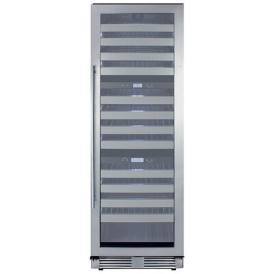 Summit 24 in. Full-Size Built-In or Freestanding Wine Cooler with 149 Bottle Capacity, Triple Temperature Zones & Digital Control - Stainless Steel | SWCP1988T