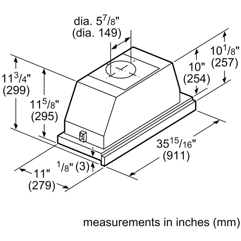 Bosch 500 Series 36 in. Convertible Slide-Out Style Range Hood with 500 CFM, 3 Fan Speeds & 2 Halogen Lights - Stainless Steel, , hires